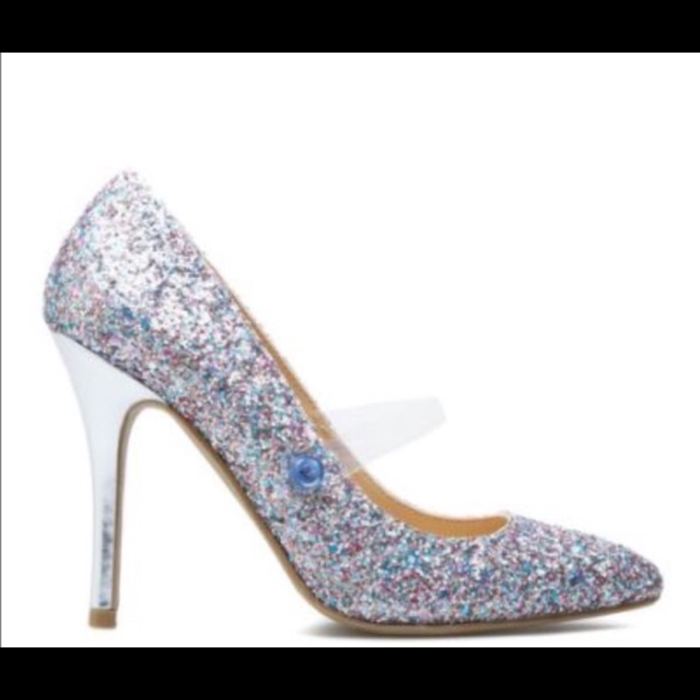 Shoe Dazzle Silver Glitter Pumps - Magic